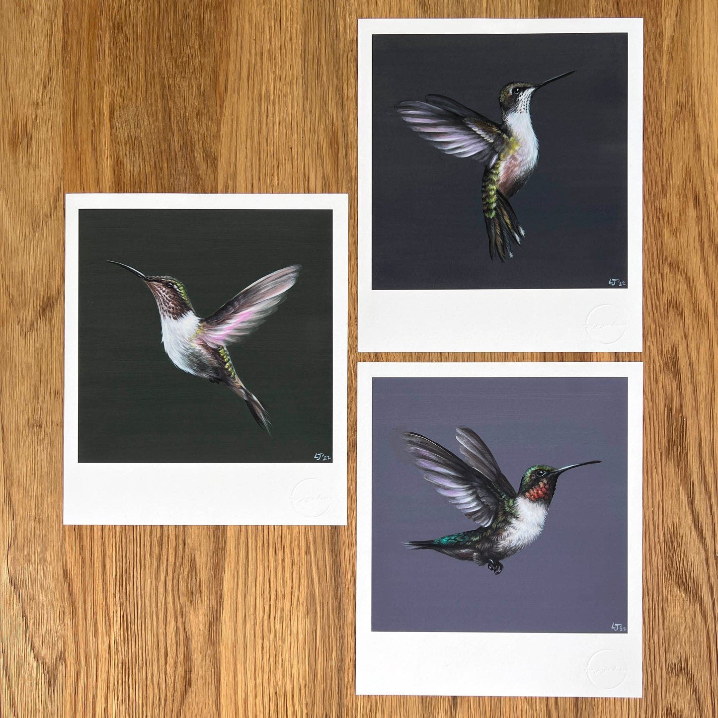 Little Jewels | Hummingbird on green | Limited Edition Print